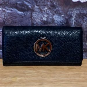 Michael Kors Black Pebbled Leather Wallet